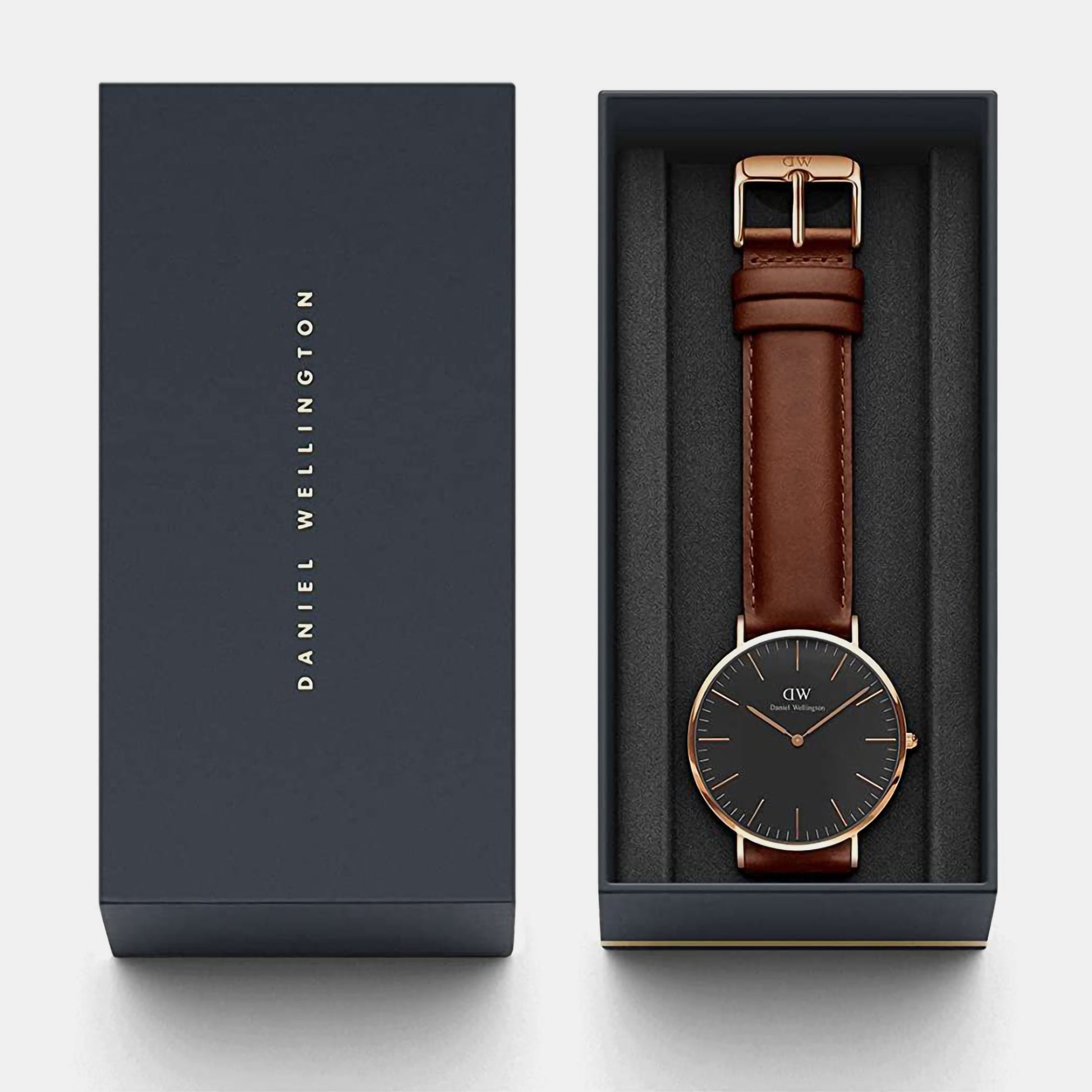 Daniel Wellington Men's Analog Round Dial Quartz Brown Leather