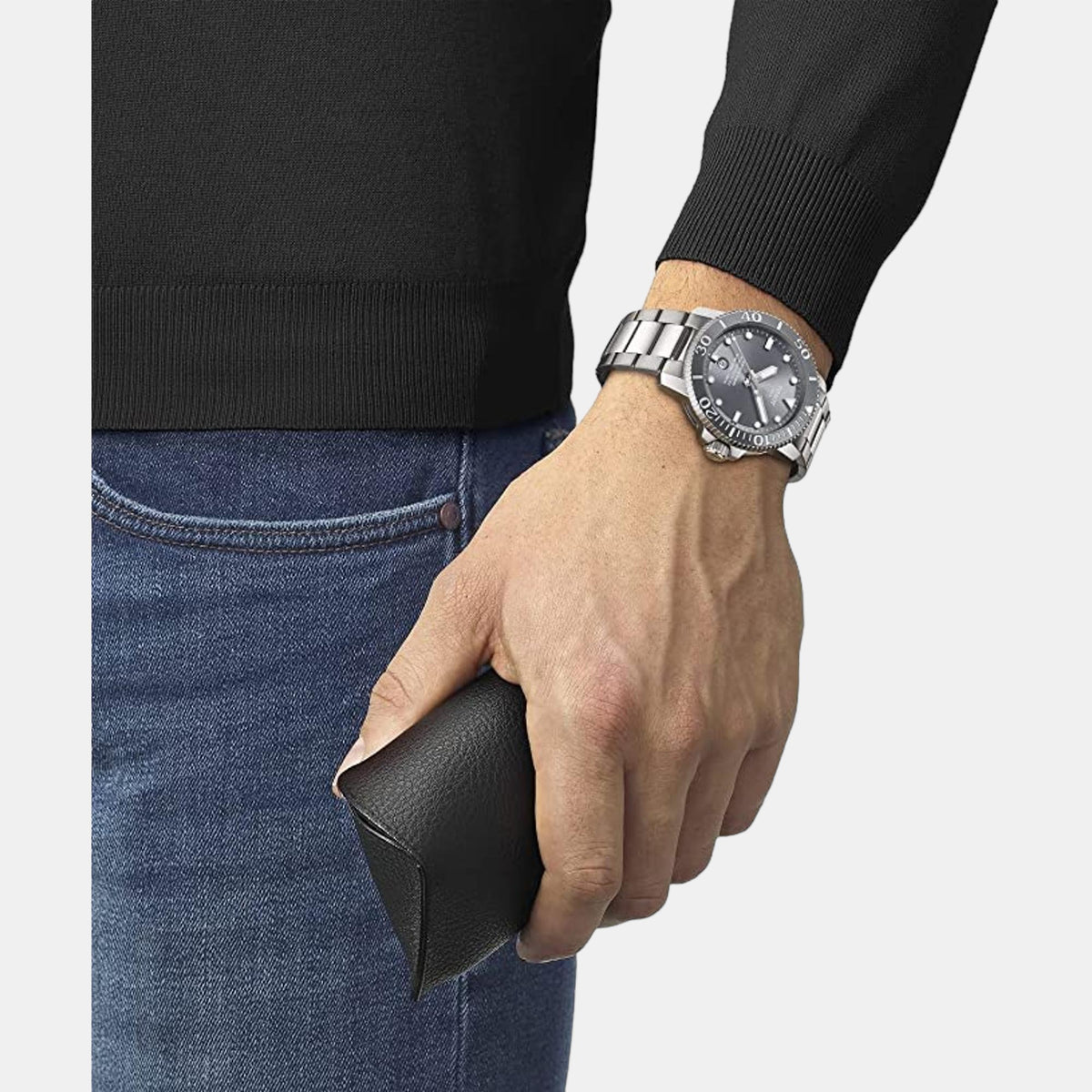 Seastar Men Automatic Grey Dial Analog Stainless Steel Watch T1204071108101