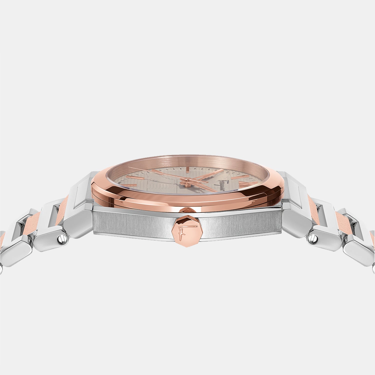 Ferragamo Men Round Beige watch
