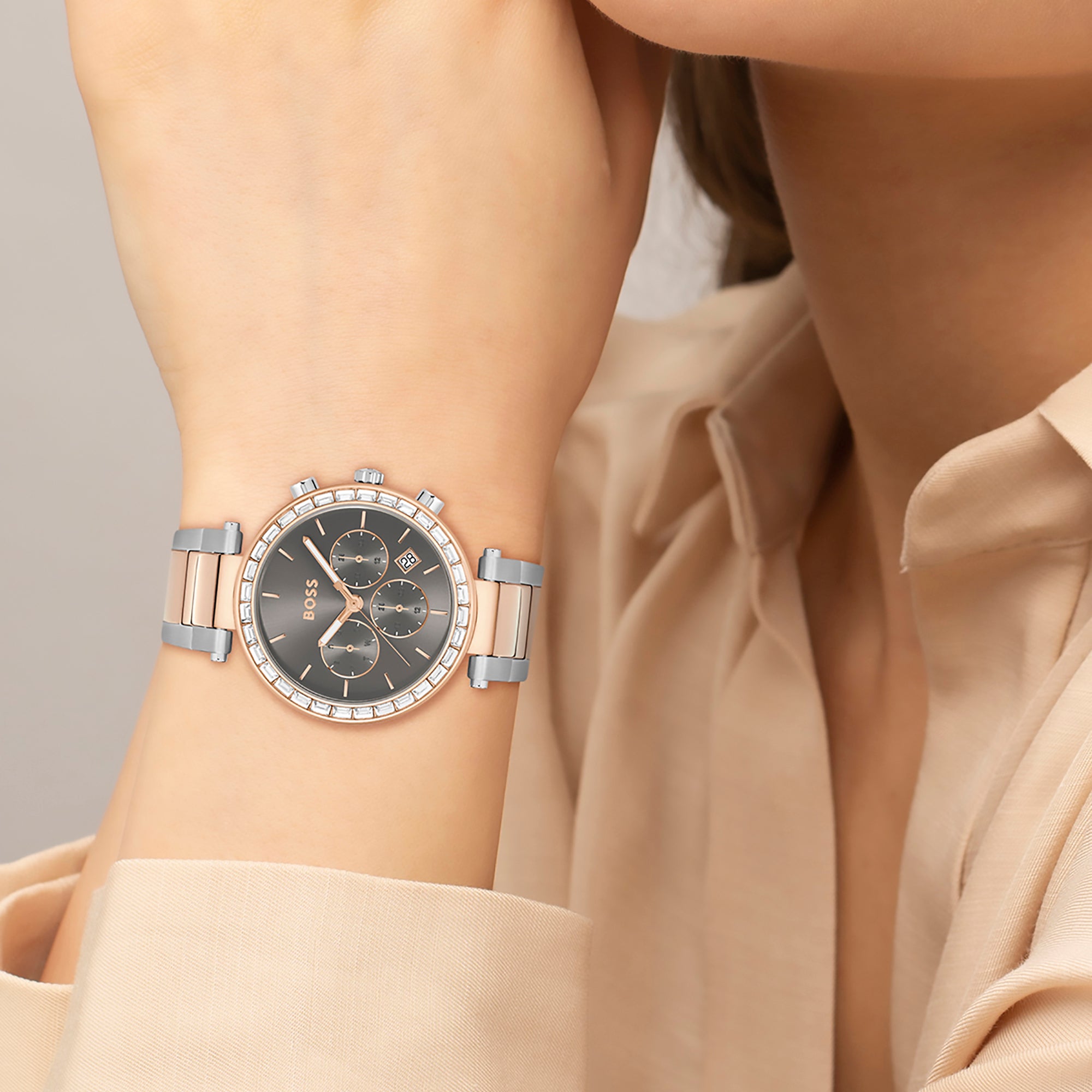 Boss Women Round Grey watch