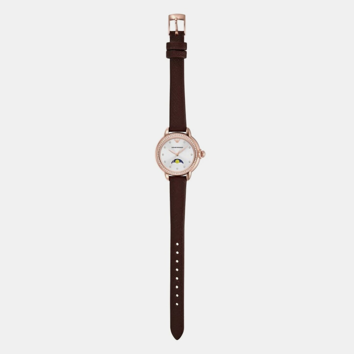 Female Silver Analog Leather Watch AR11568