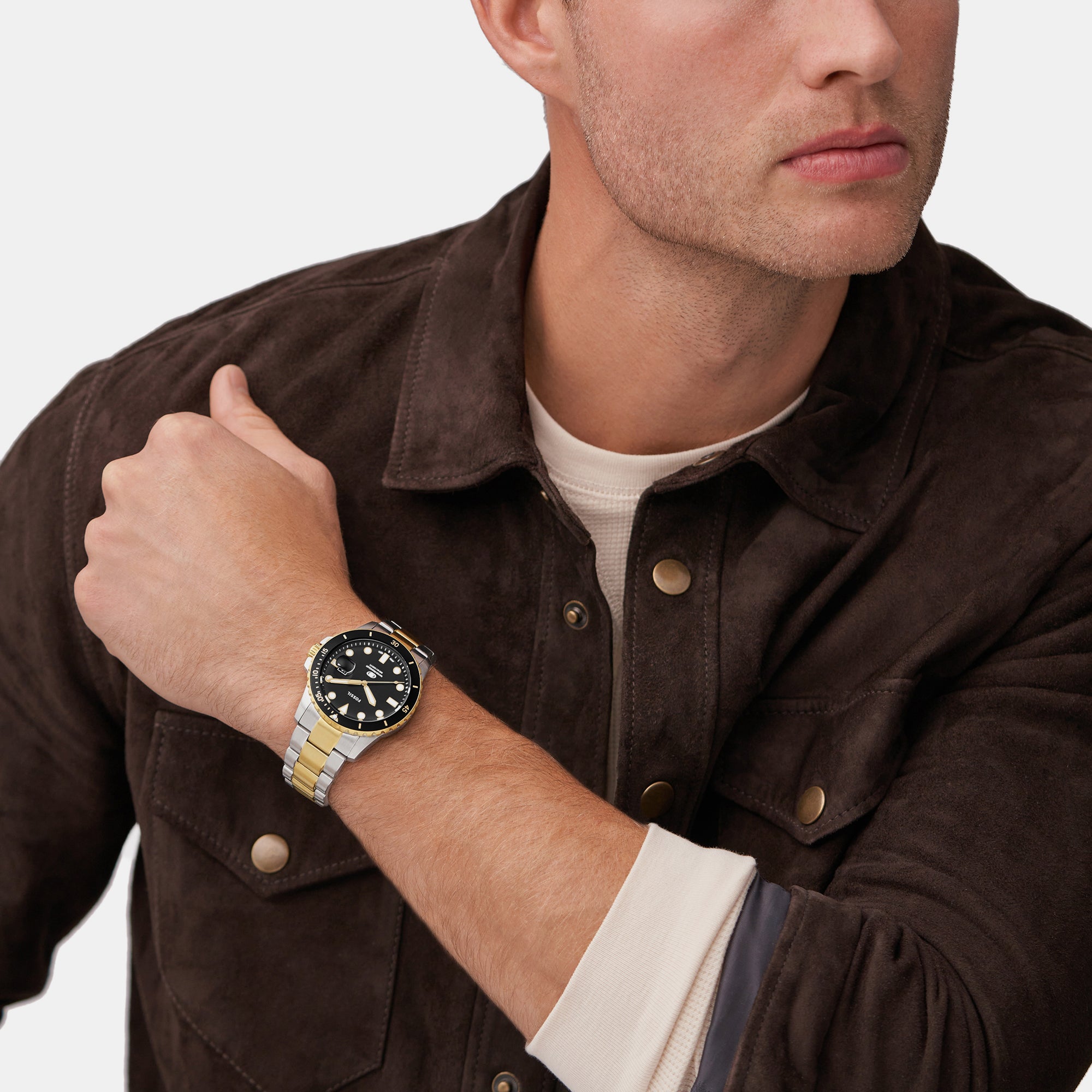 Fossil Round Quartz Analog Men watch