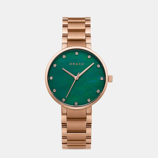 Female Glad Fern Analog Brass Watch V189LXVESV