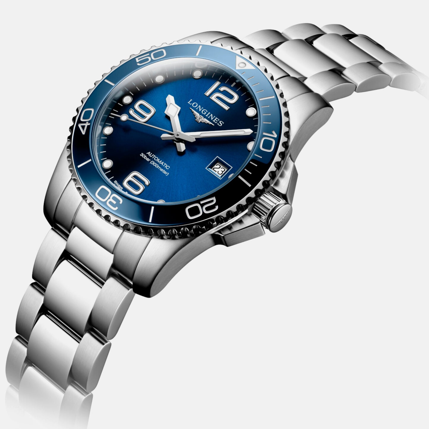 Men Blue Automatic Stainless Steel Watch L37814966