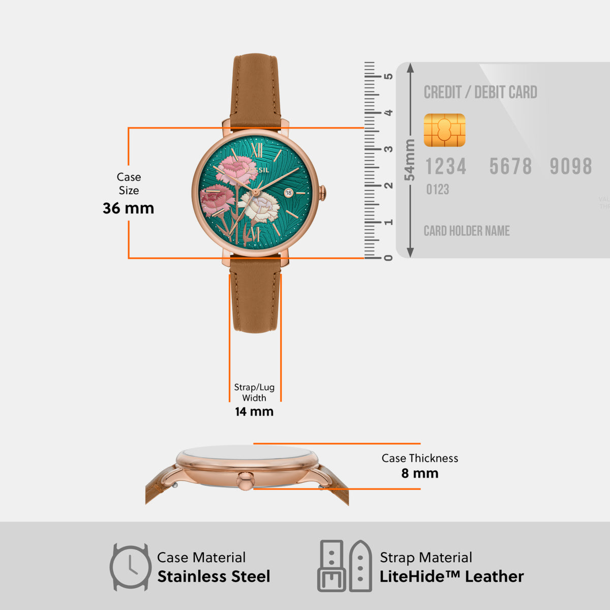 Fossil Stainless Steel Round watch
