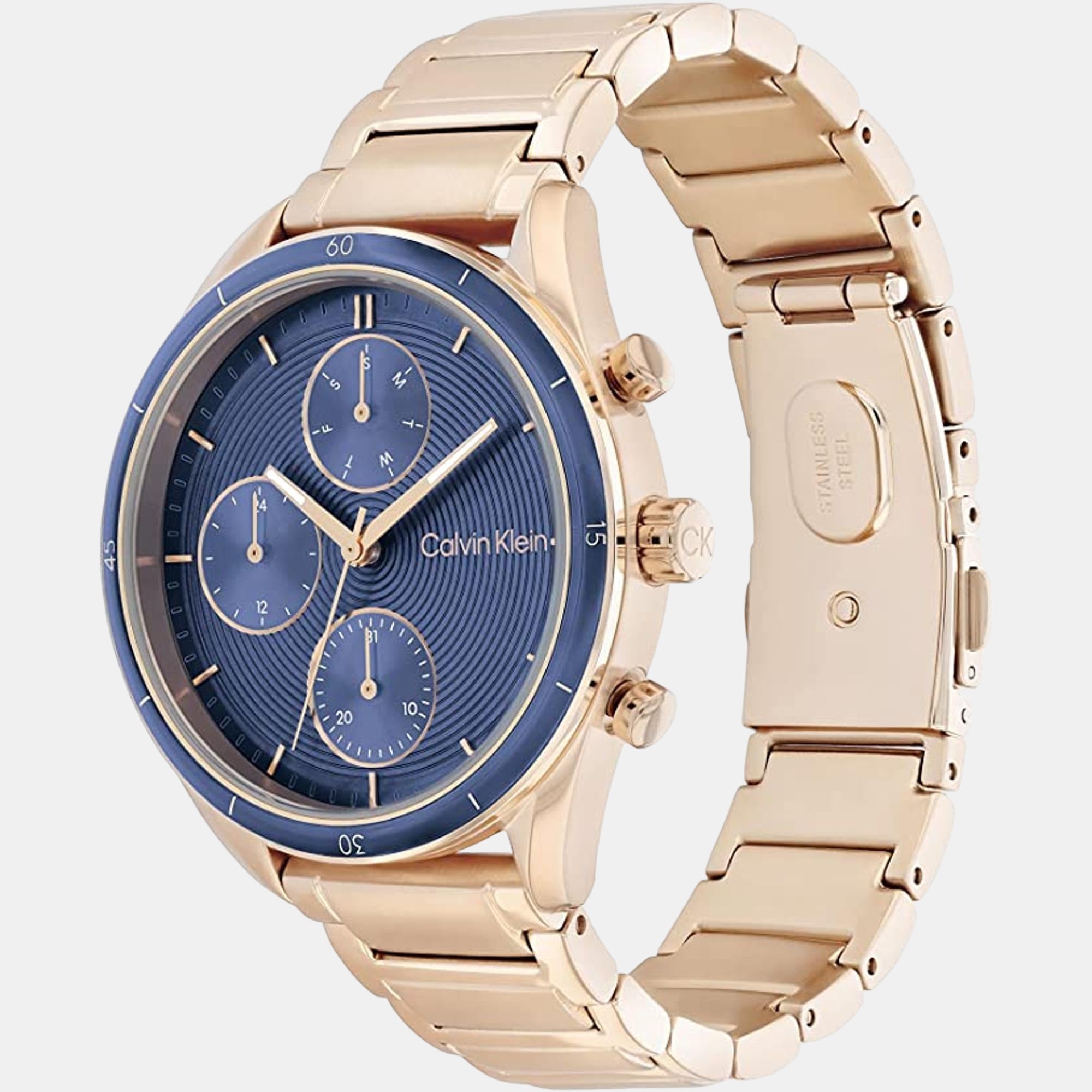 Sport Women Quartz Blue Dial Chronograph Stainless Steel Watch 25200172