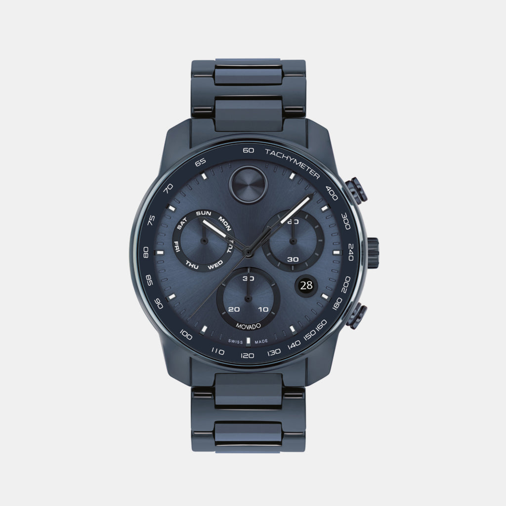 Movado Round Blue Chronograph watch