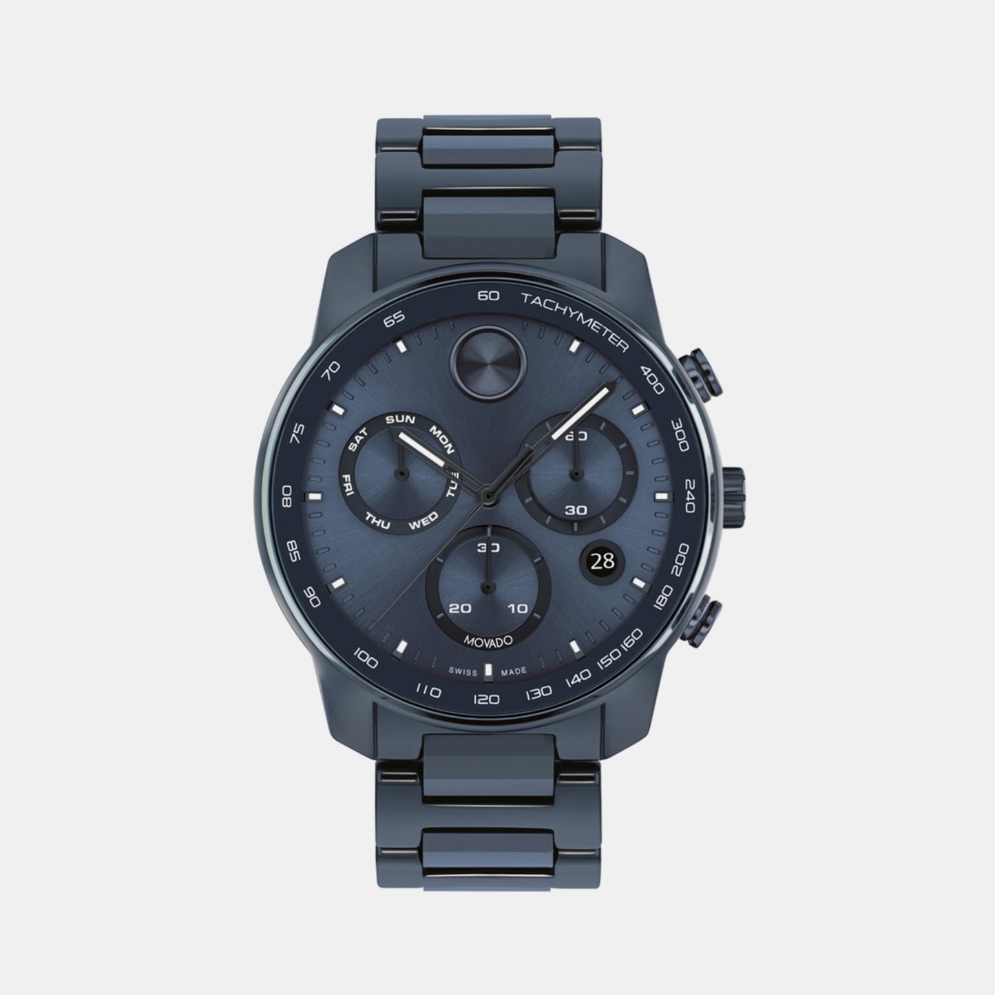 Bold Male Blue Chronograph Ceramic Watch 3601117