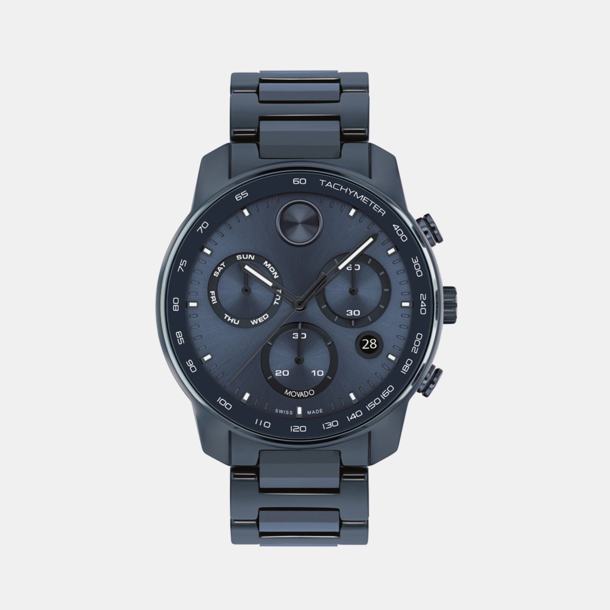 Movado Round Blue Chronograph watch