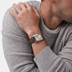 Fossil Rectangular Quartz Analog Men watch