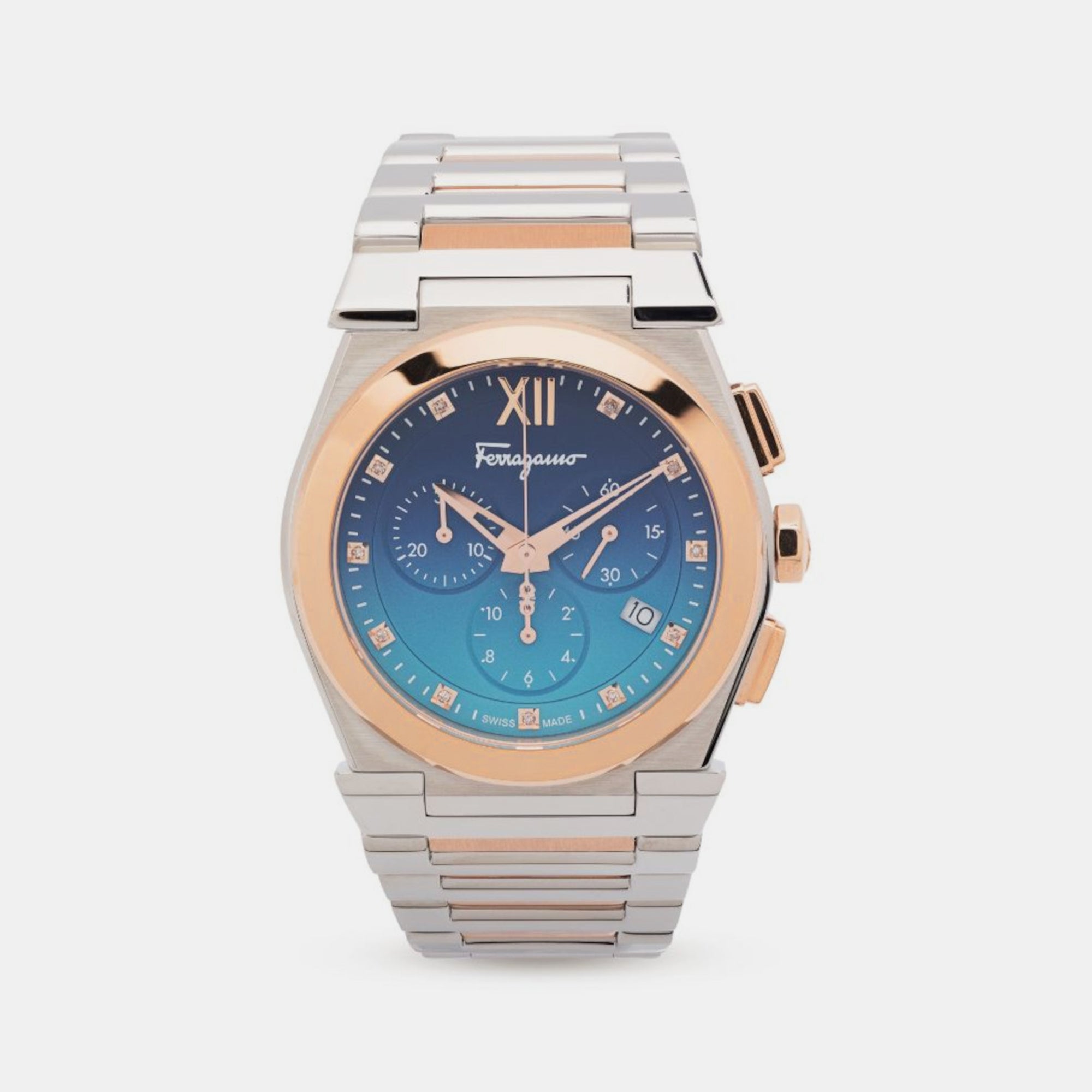 Ferragamo Round Two Tone Chronograph watch