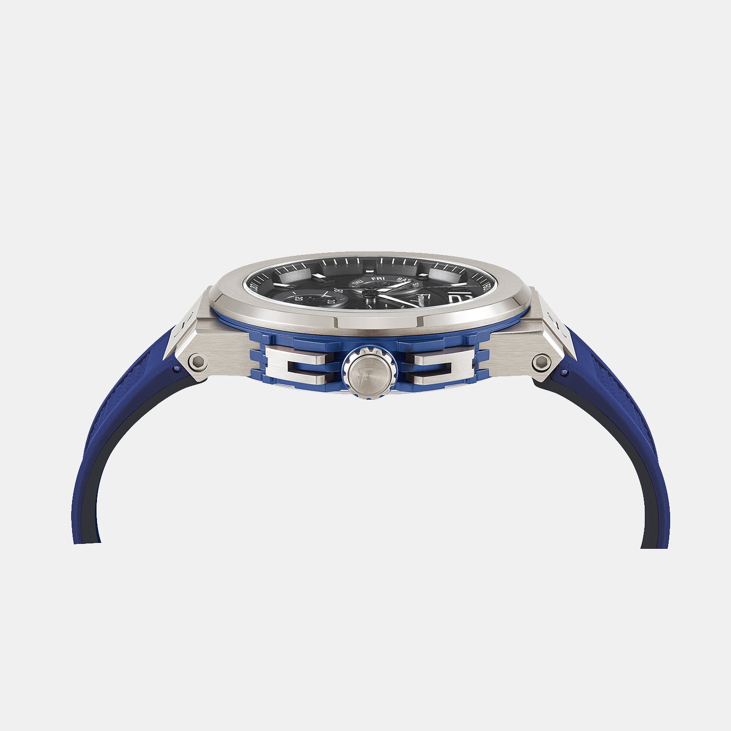 Ferragamo Men Round Black watch