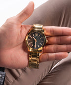 Crescent Men Quartz Green Dial Analog Stainless Steel Watch GW0574G2