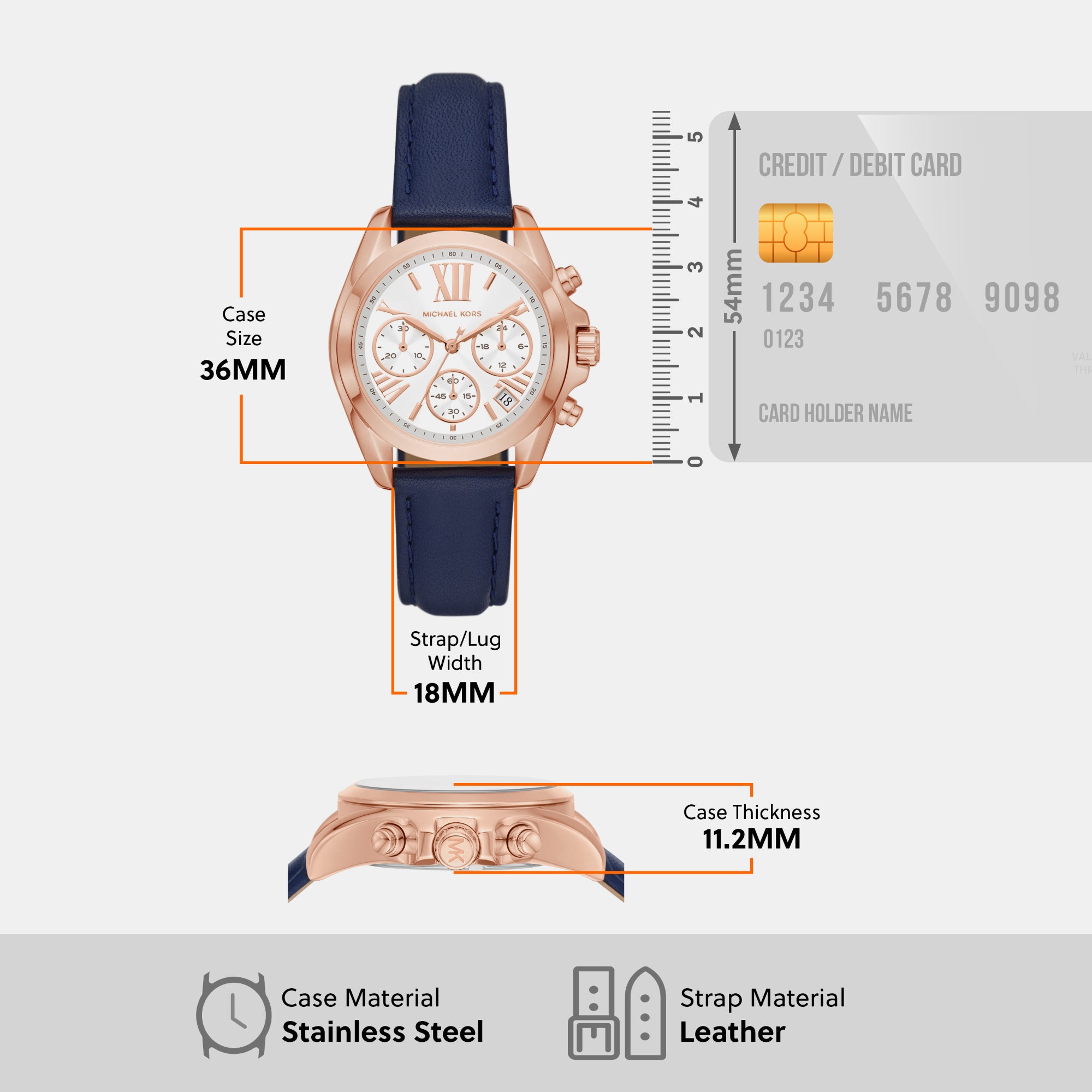 Michael Kors 36 mm Blue Quartz watch