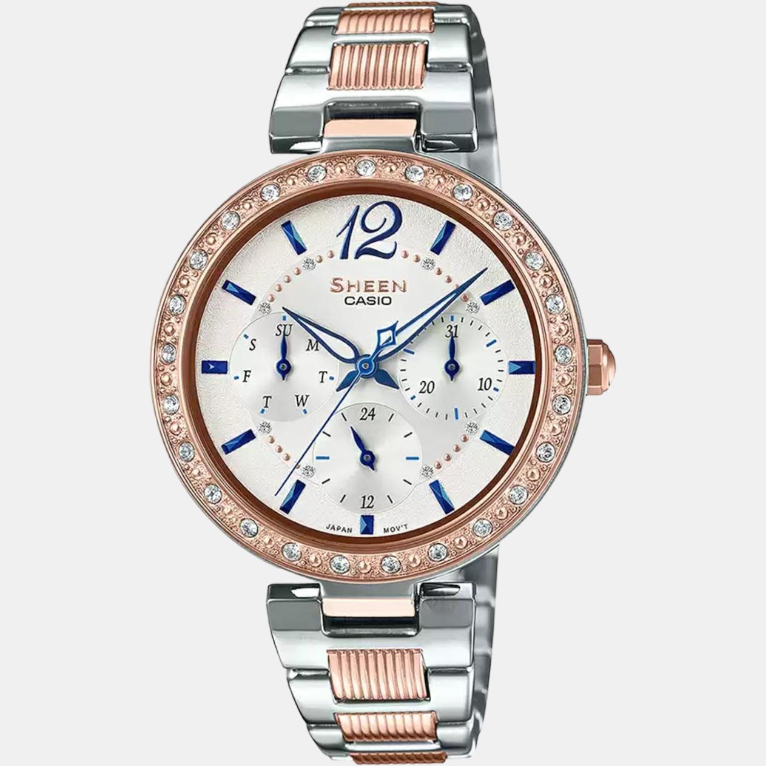 Sheen Women Quartz White Dial Chronograph Stainless Steel Watch SX236