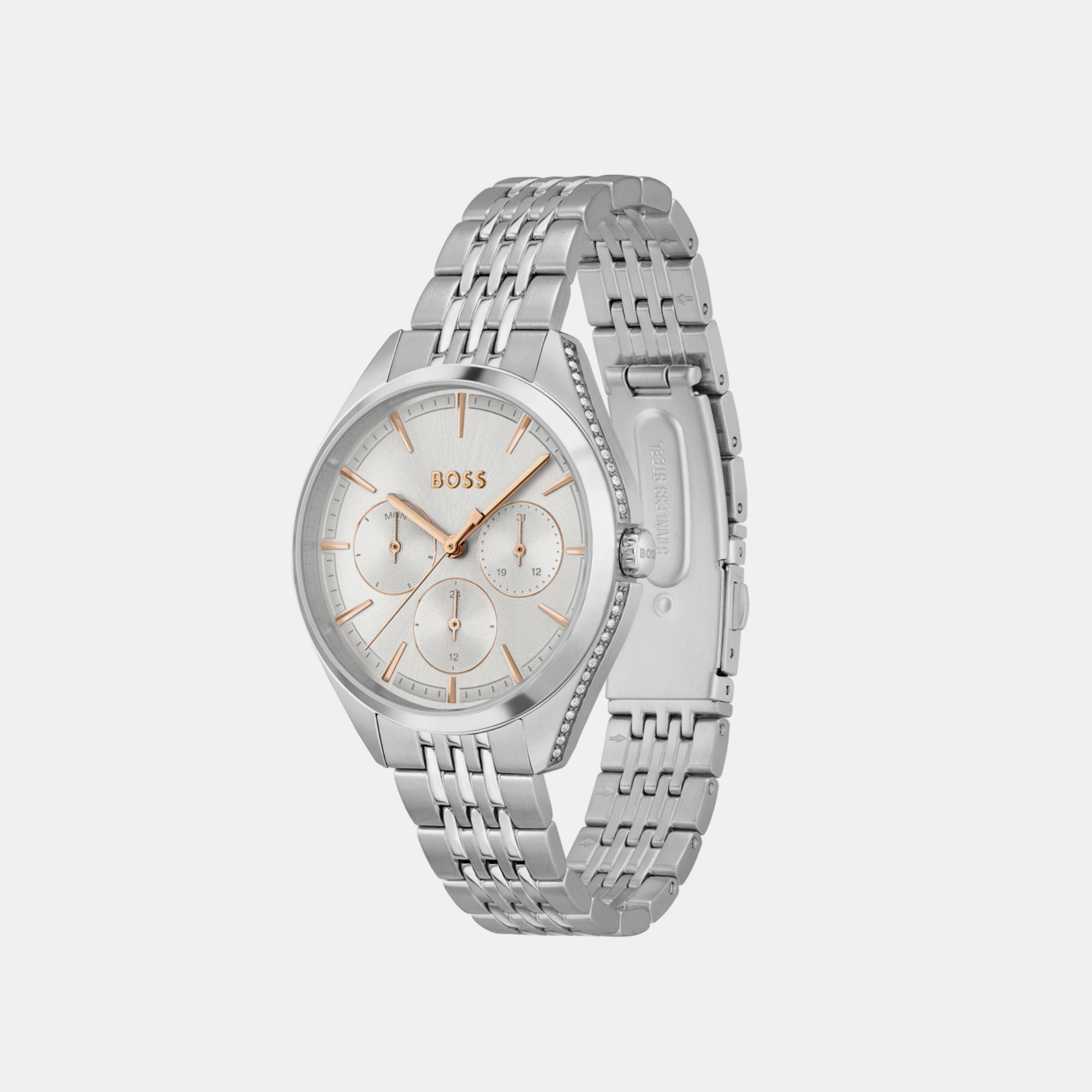 Boss Women Round Silver watch