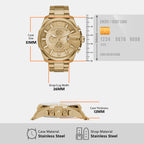 Mega Chief Men Quartz Gold Dial Chronograph Stainless Steel Watch DZ4360