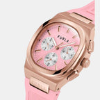 Furla Athleisure Women Quartz Pink Dial Chronograph Silicone Watch WW00036002L3