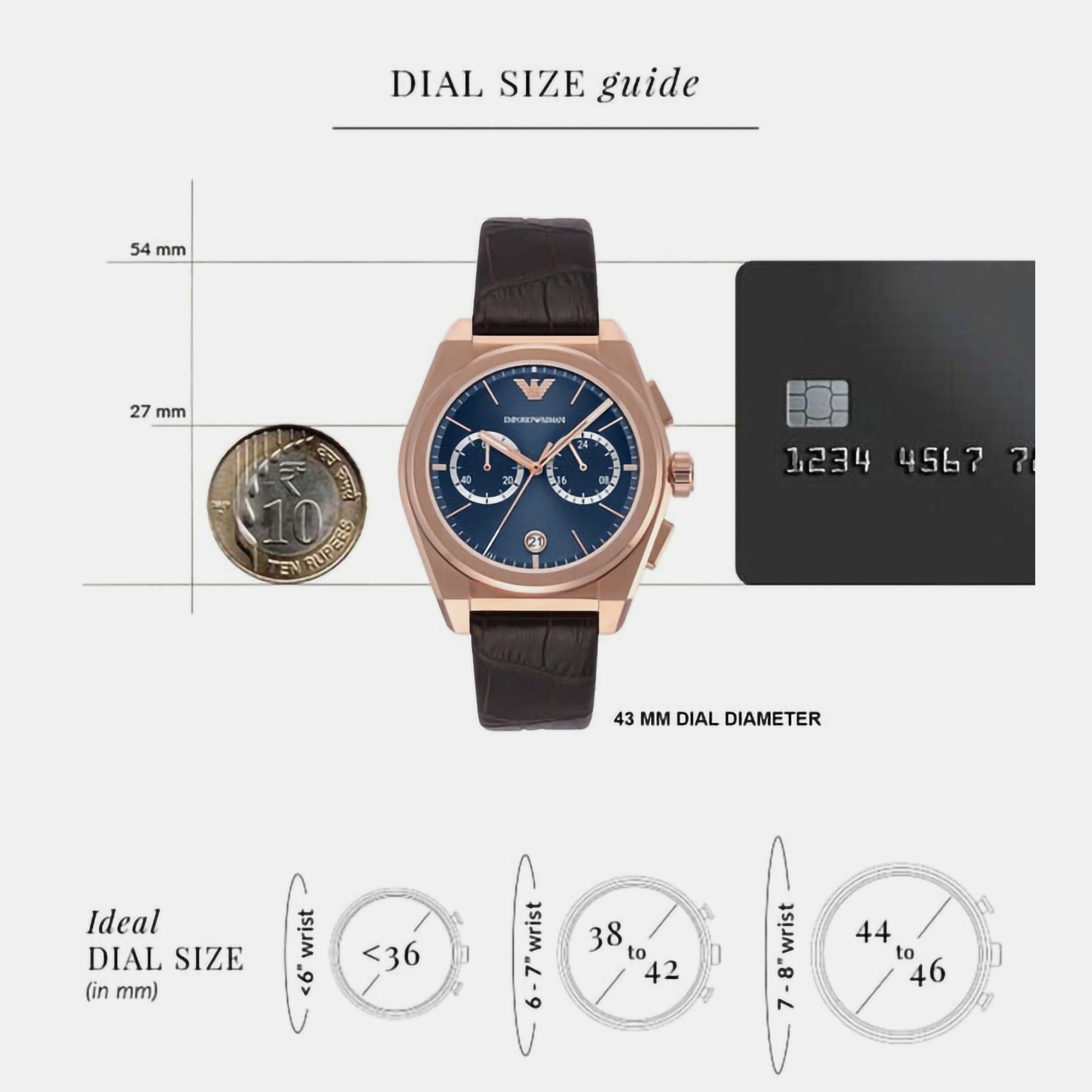 Leather AR11563 Watch – Blue Male In Chronograph Time Just