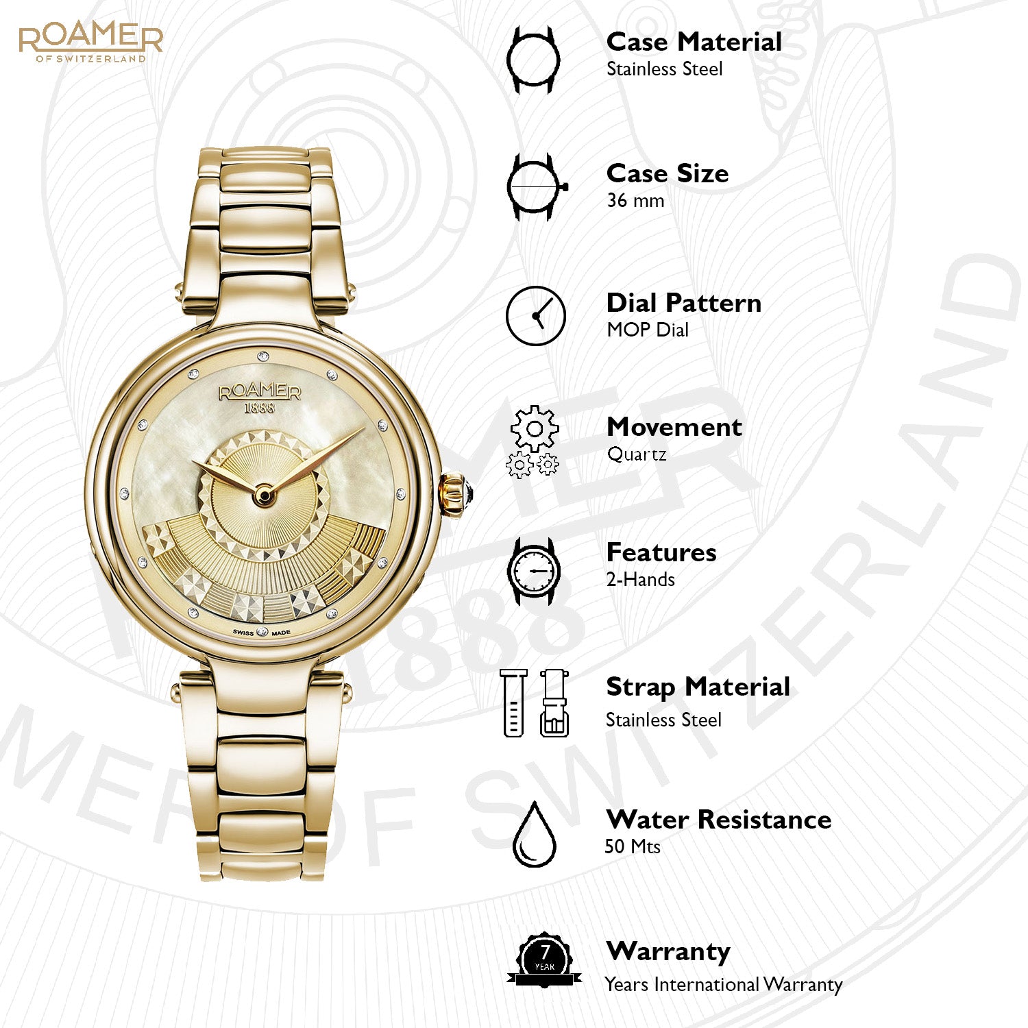 Lady Mermaid Women Quartz Silver Dial Analog Stainless Steel Watch 602857 48 30 50