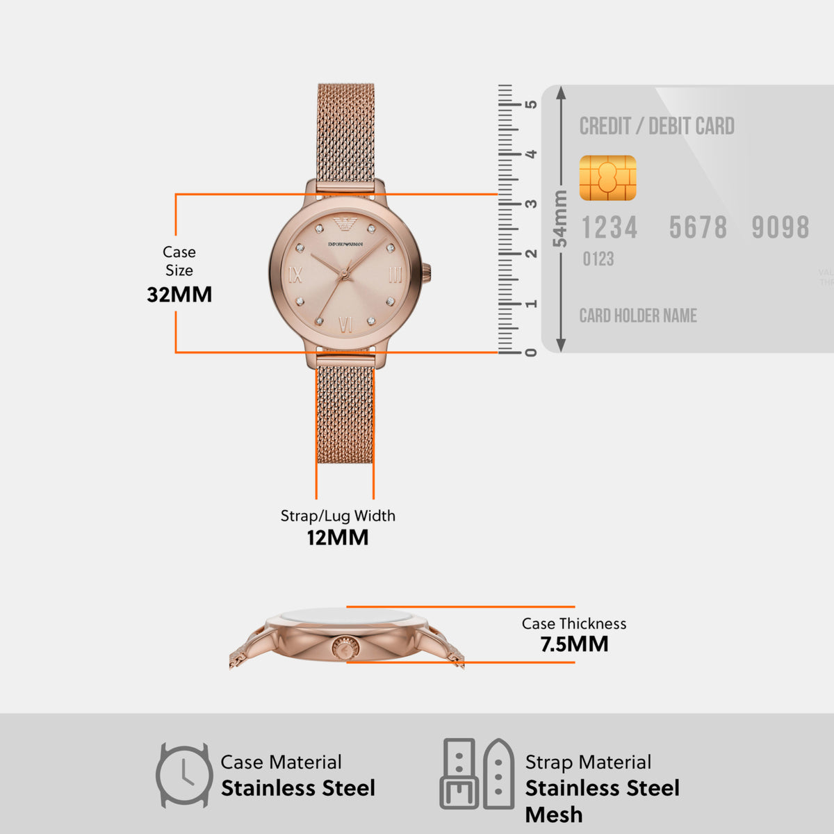 Emporio Armani Stainless Steel Round watch
