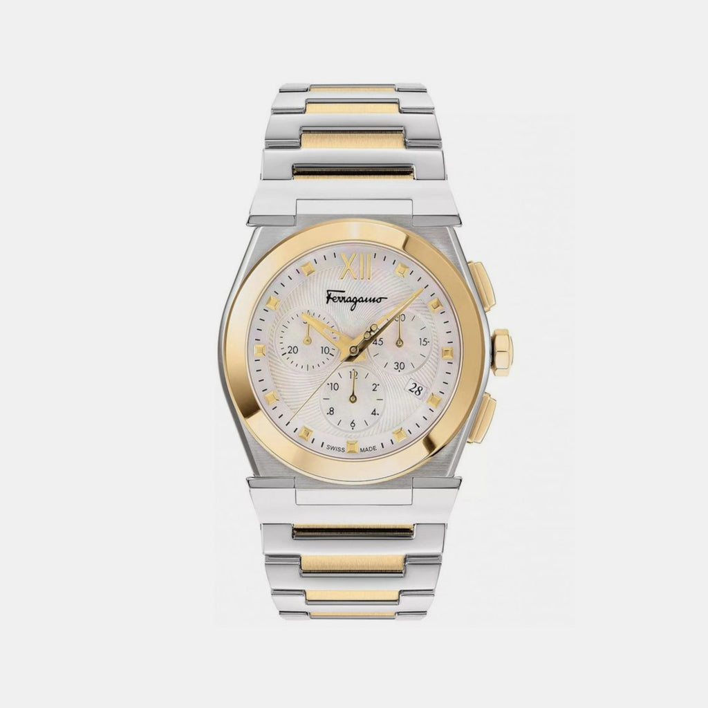 Ferragamo Round Mother Of Pearl Chronograph watch