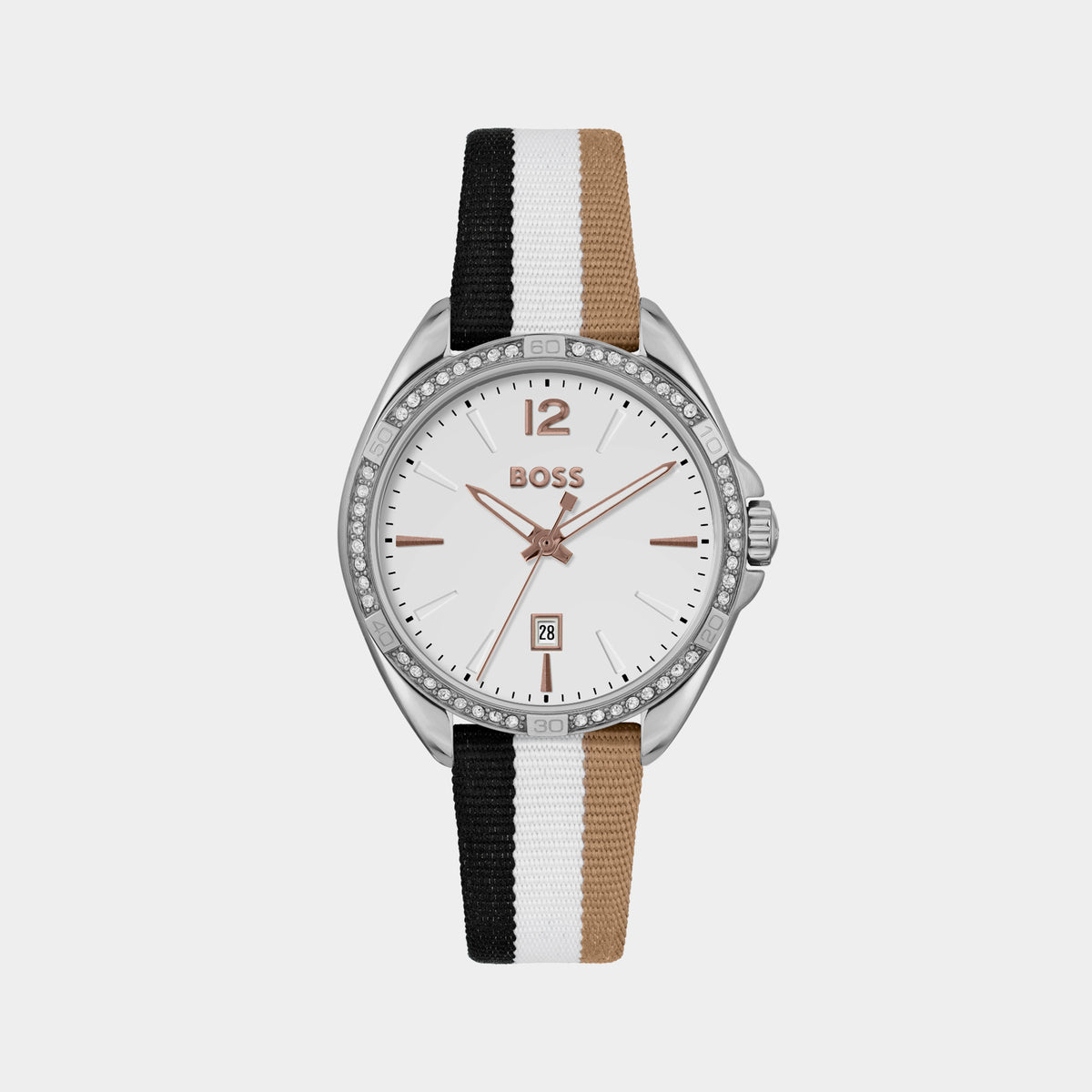 Boss Round White Analog watch