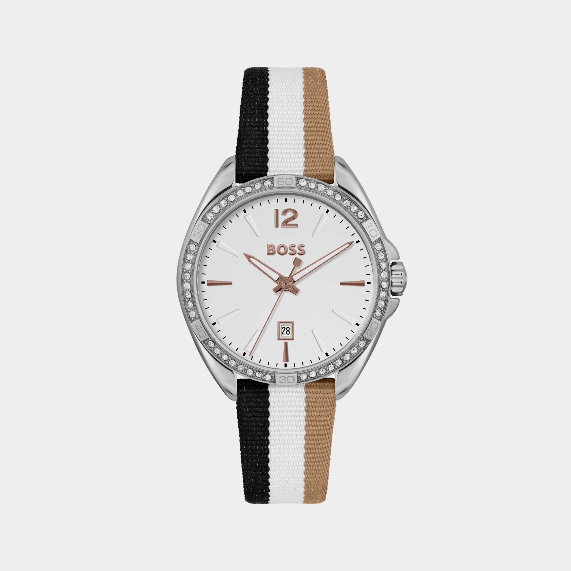 Boss Round White Analog watch