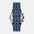 Hutton Men Quartz Blue Dial Chronograph Stainless Steel Watch MK9088