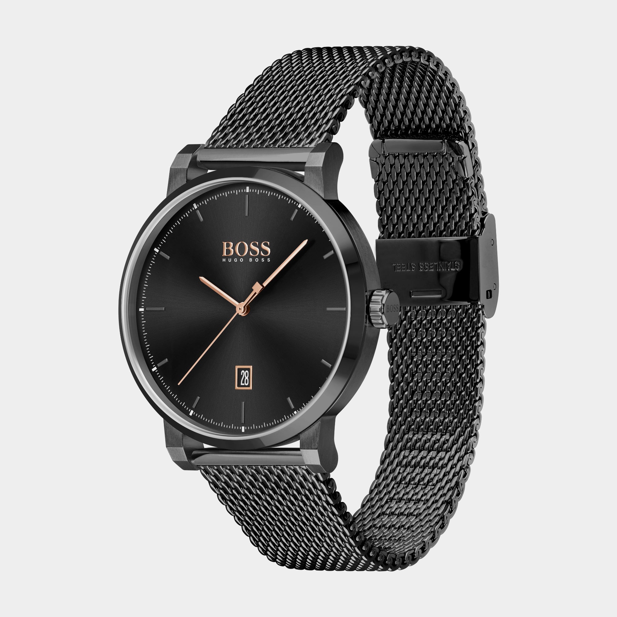 Boss Men Round Black watch