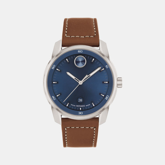 Bold Male Blue Analog Leather Watch 3600944