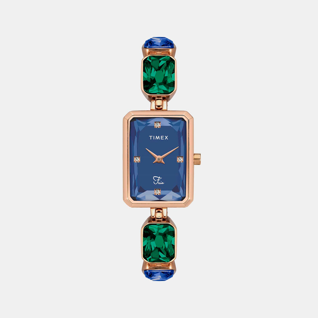 Timex Rectangular Blue Analog watch
