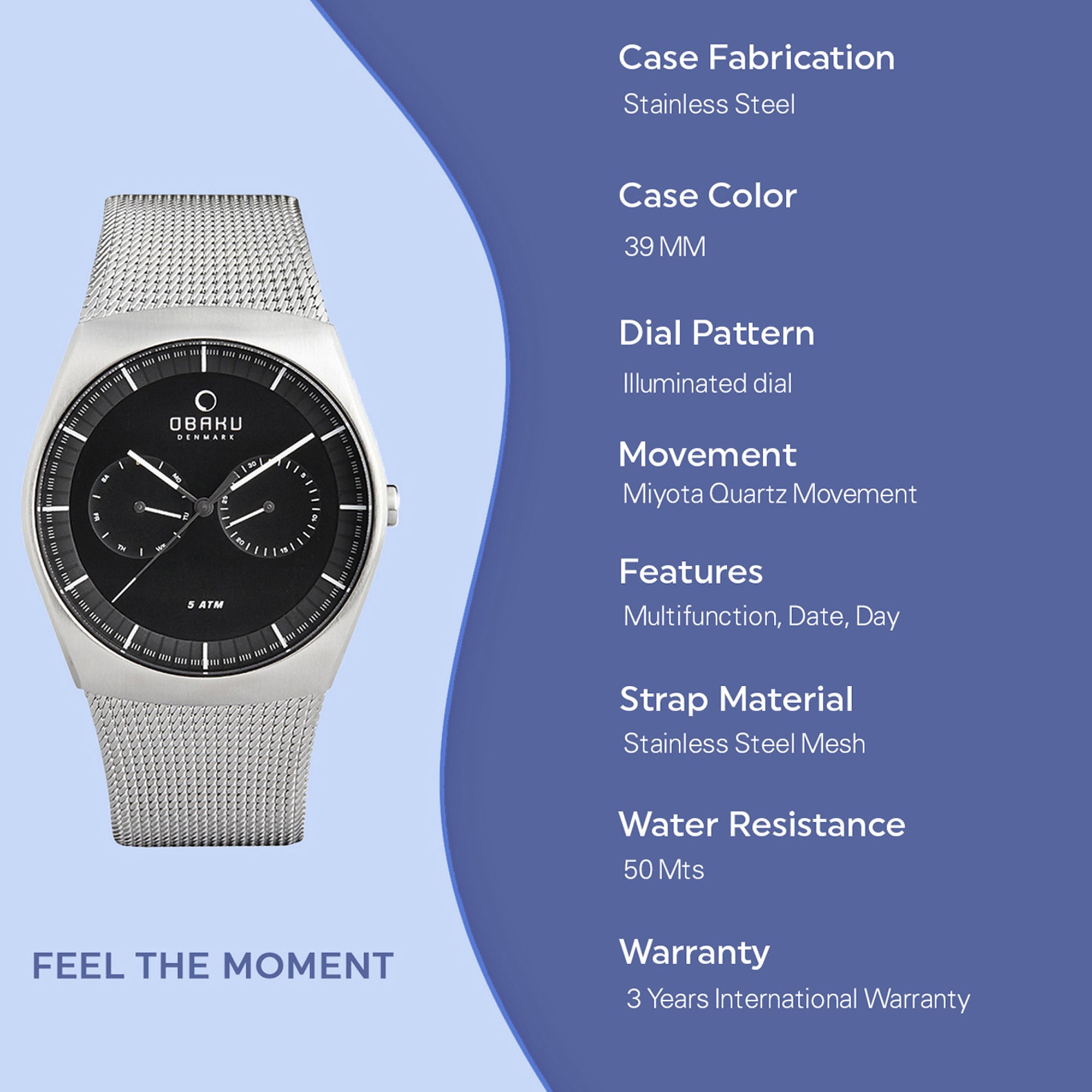 Obaku Round Quartz Analog Men watch