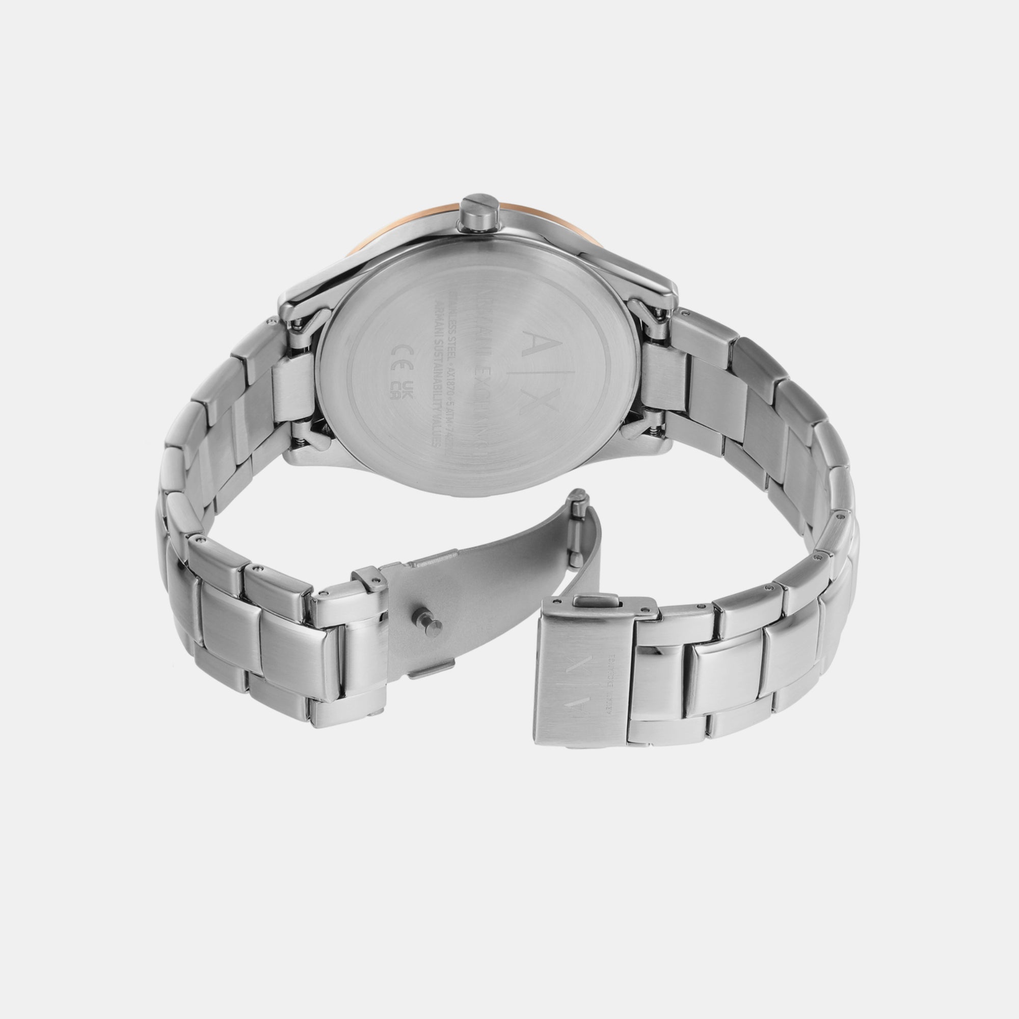 Male Silver Chronograph Stainless Steel Watch AX1870 – Just In Time