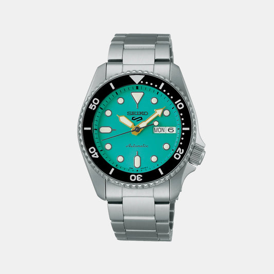 New 5 sports Male Teal Automatic Stainless steel Watch SRPK33K1