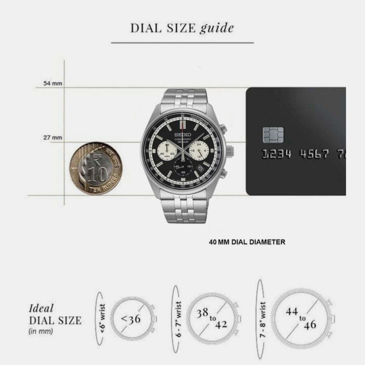 Seiko Men Round Black watch
