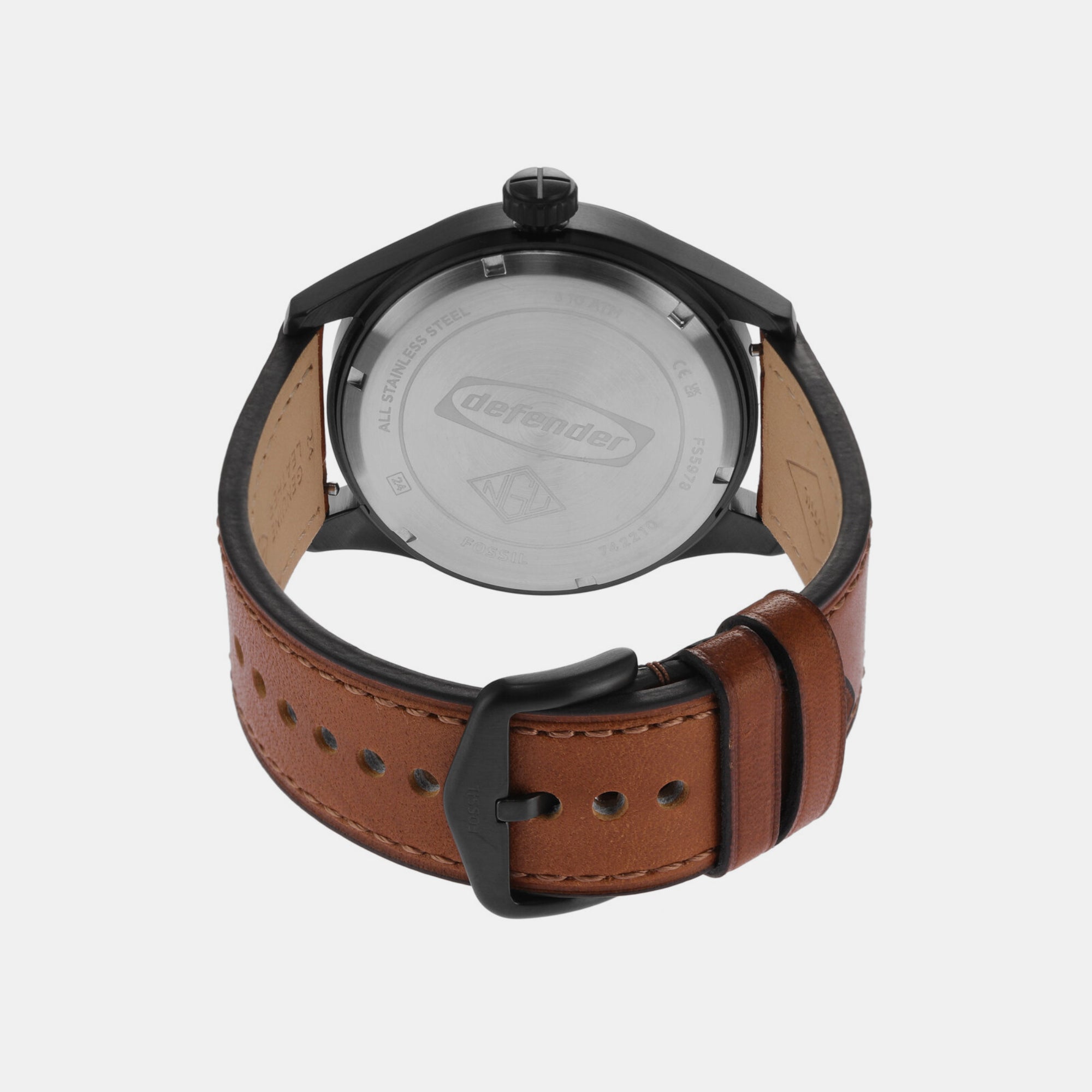 Male Black Analog Leather Watch FS5978 – Just In Time