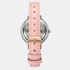Fashion Women Quartz Pink Dial Analog Leather Watch TWEL14707