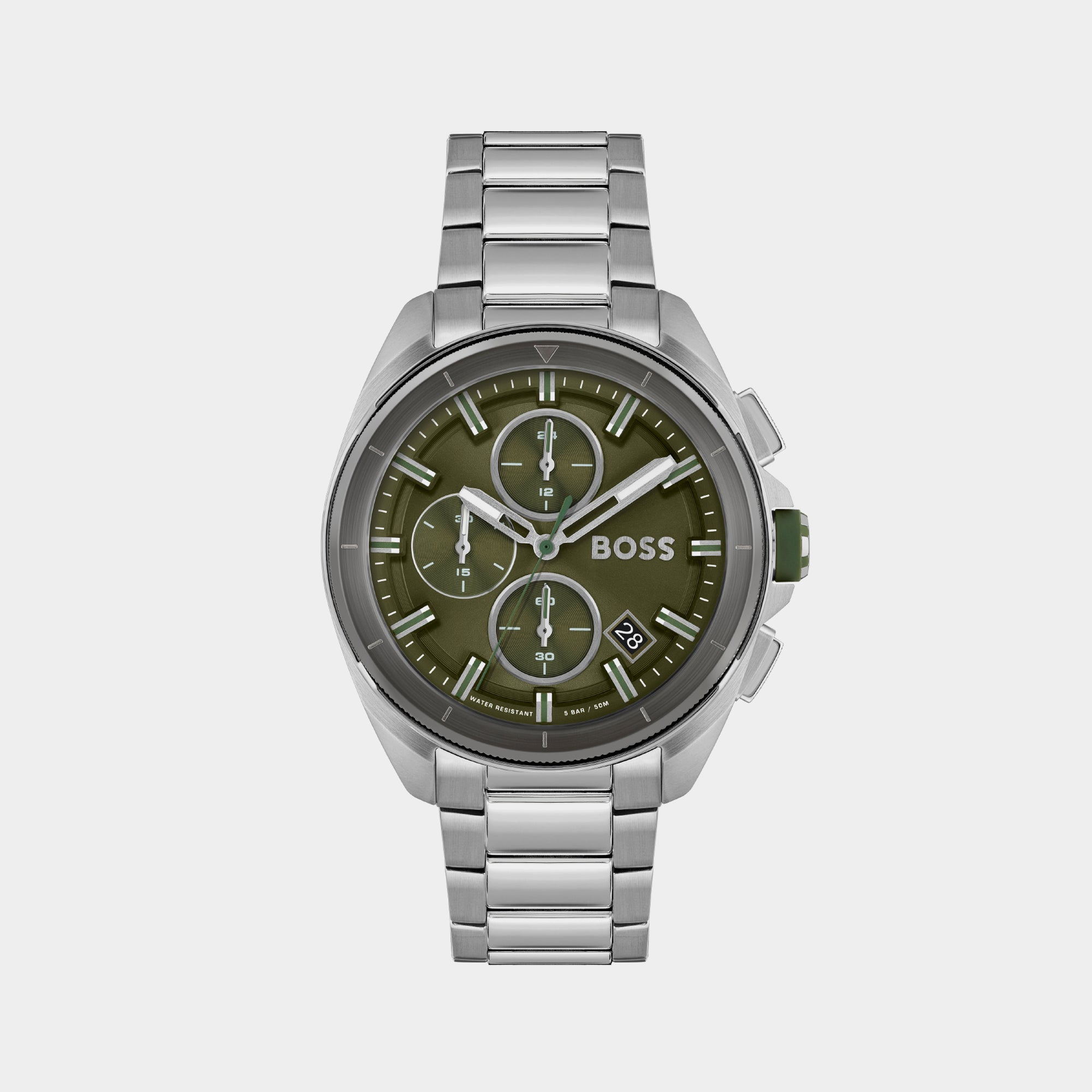 Boss Round Green Chronograph watch