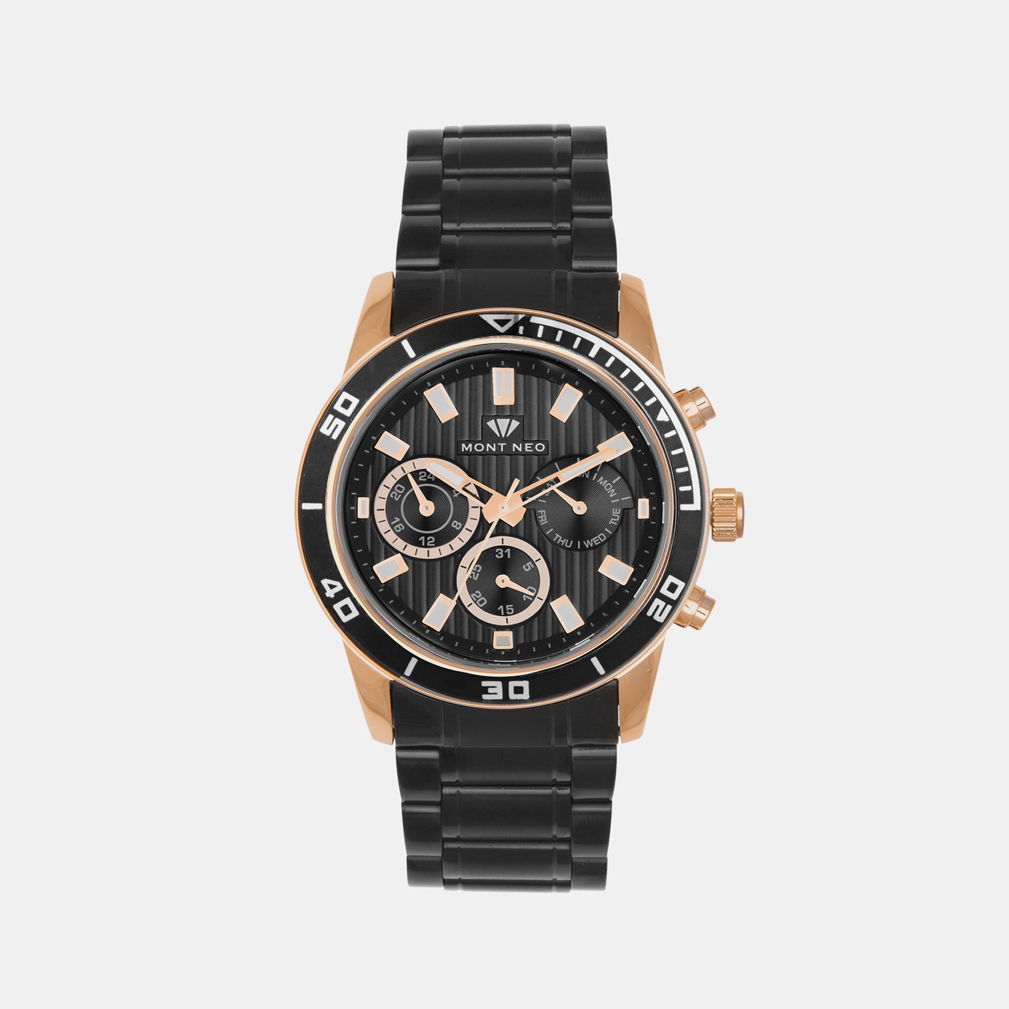 Mont Neo Round Black Chronograph watch
