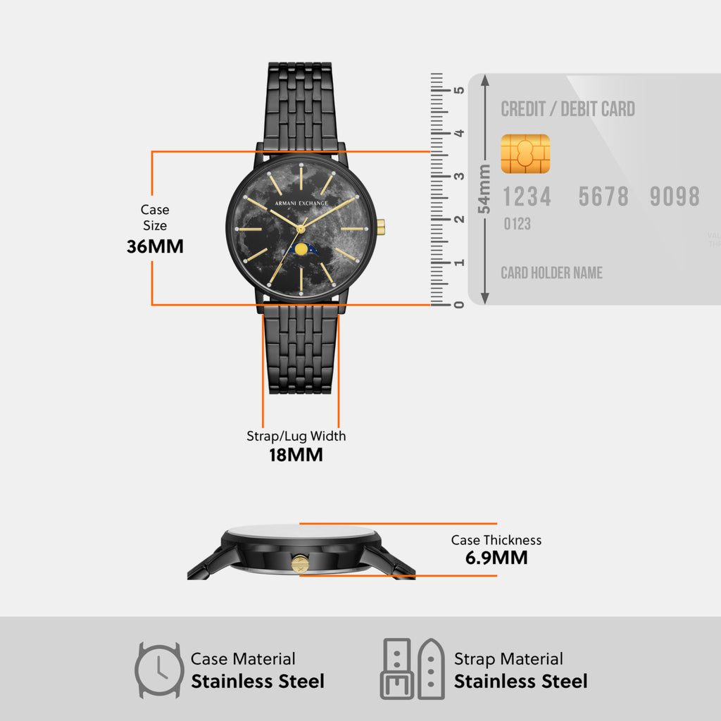 Armani Exchange Stainless Steel Round watch