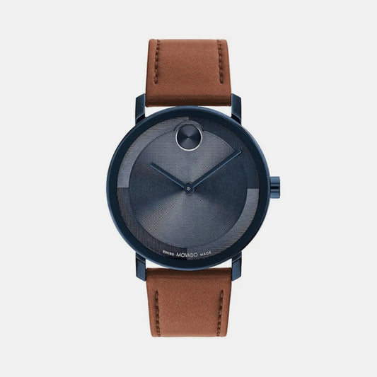 Bold Male Blue Analog Leather Watch 3601093