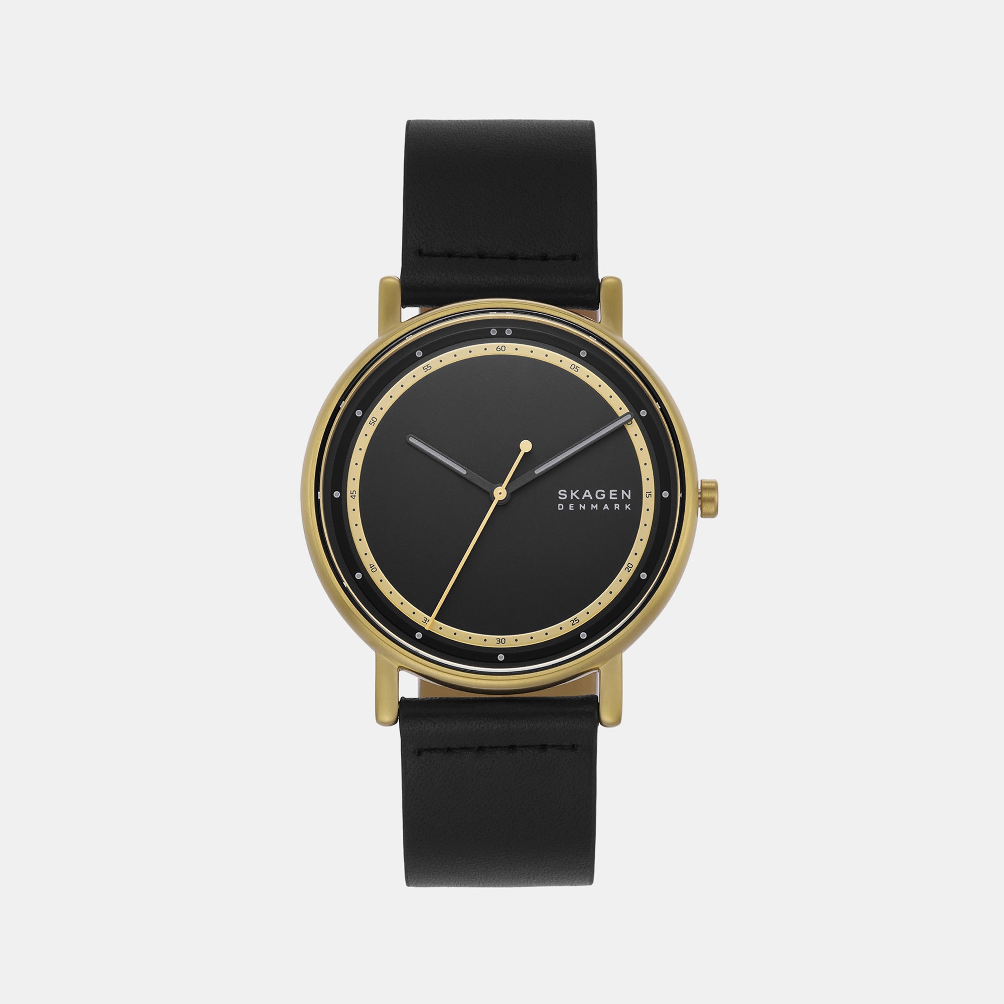 Hald slim black outlet leather watch