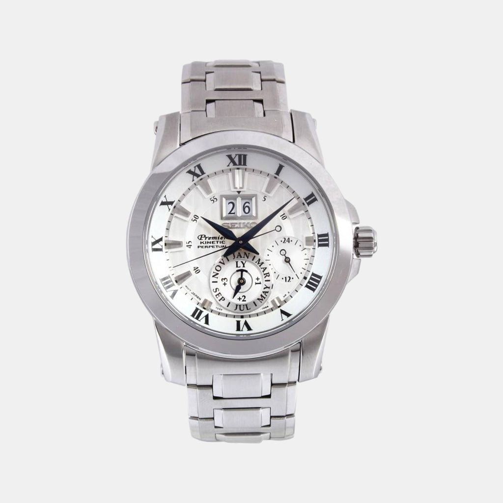 Seiko Round Silver Chronograph watch