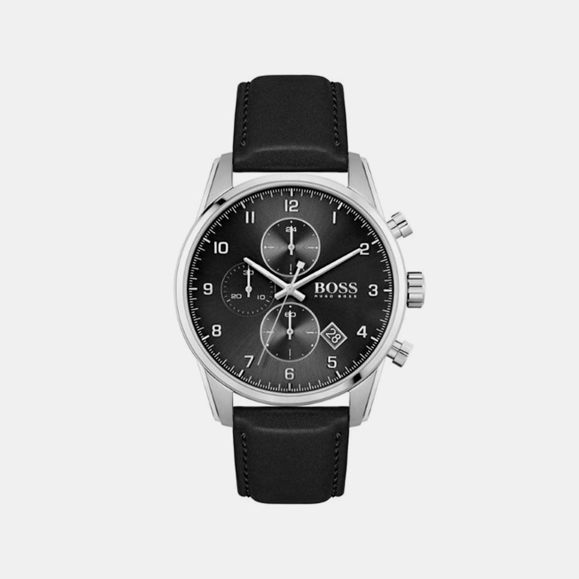 Boss Round Black Chronograph watch