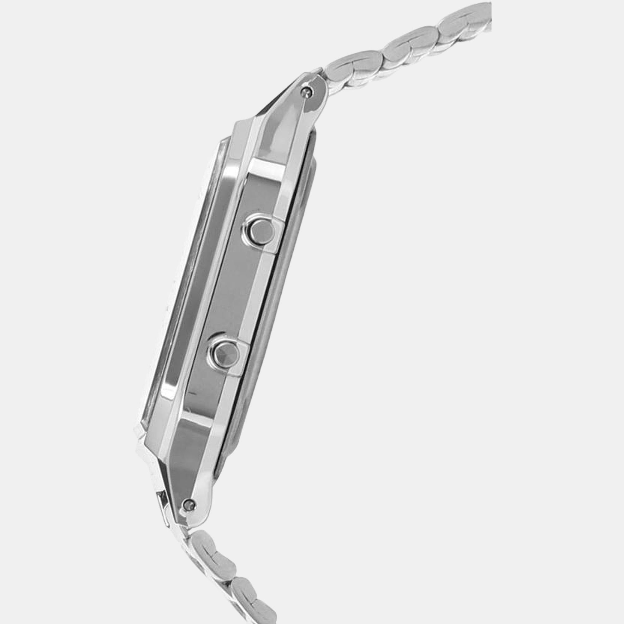 Vintage Unisex Quartz White Dial Analog Stainless Steel Watch AD03