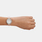 Women's Silver Analog Leather Watch AR11543