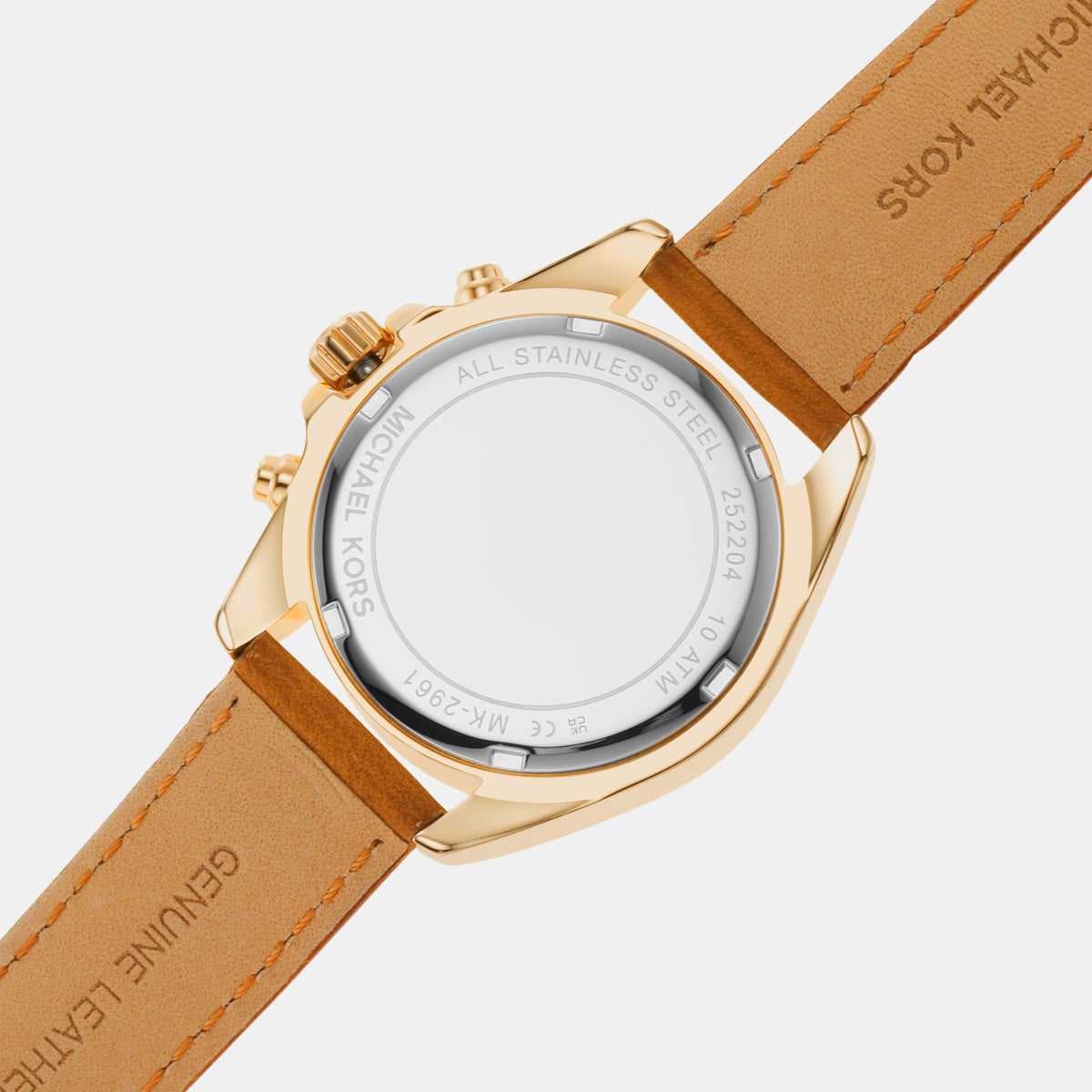 Bradshaw Women Quartz White Dial Chronograph Leather Watch MK2961