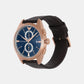 Men's Blue Chronograph Leather Watch AR11554