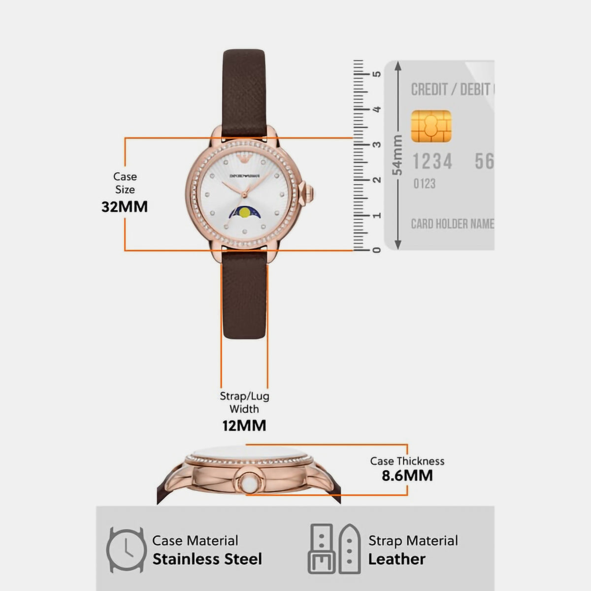 Emporio Armani Women Round Silver watch